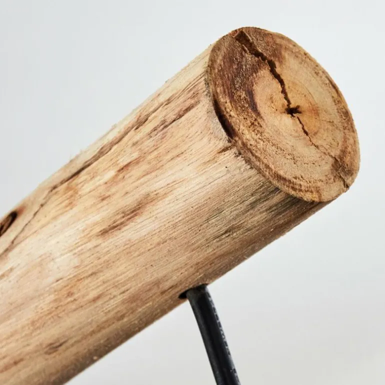 Suspension Gondo Bois clair, Noir, 4 lumières