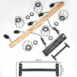 Suspension Gondo Brun, Noir, 5 lumières