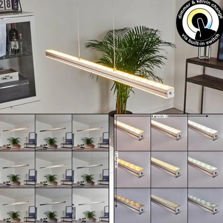 Suspension Goun LED Nickel mat, 2 lumières