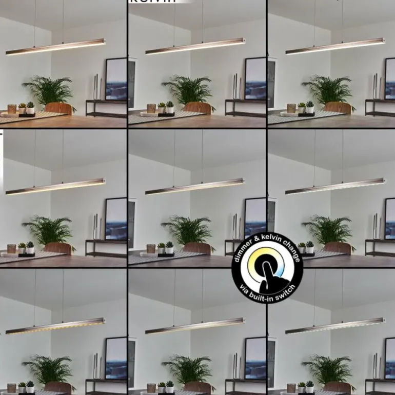 Suspension Goun LED Nickel mat, 2 lumières