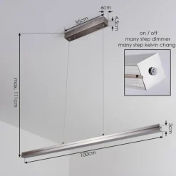Suspension Goun LED Nickel mat, 2 lumières
