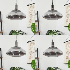 Suspension Graneros Nickel mat, Noir, 1 lumière