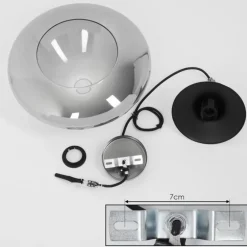 Suspension Graneros Nickel mat, Noir, 1 lumière