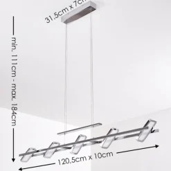 Suspension Gravendal LED Chrome, 5 lumières