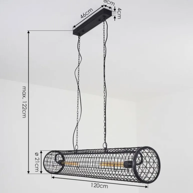 Suspension Gullvik Argent Oxydé, 2 lumières
