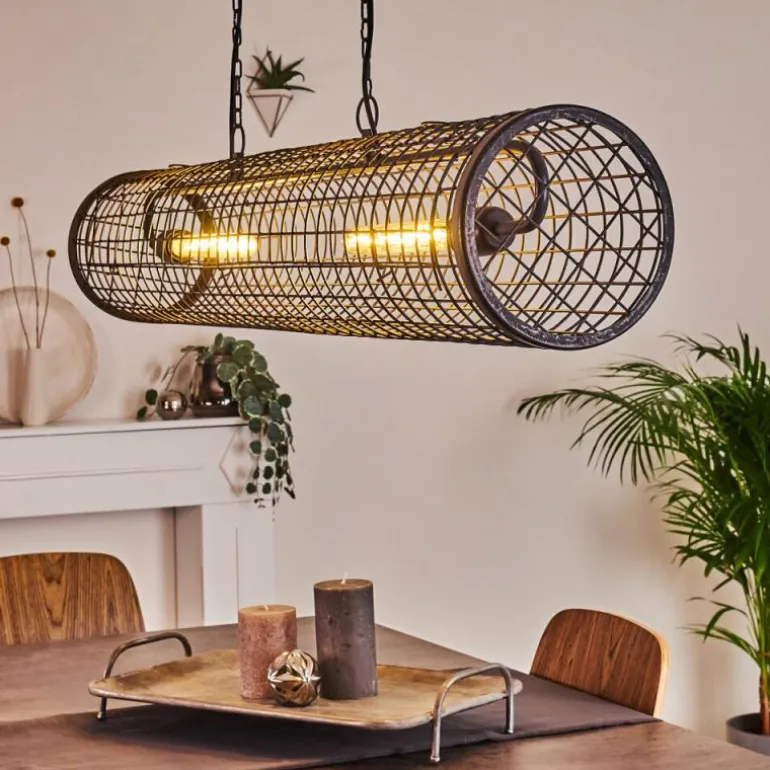 Suspension Gullvik Argent Oxydé, 2 lumières