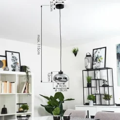 Suspension Haikala Noir, 1 lumière