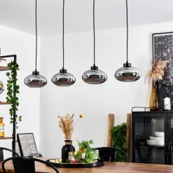 Suspension Haikala Noir, 4 lumières