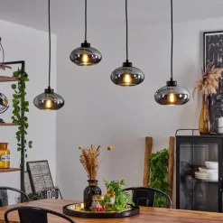 Suspension Haikala Noir, 4 lumières