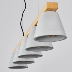 Suspension Halltorp Bois clair, Noir, 5 lumières