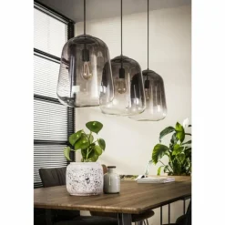 Suspension Harderhaven Acier brossé, 3 lumières