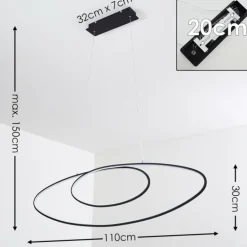 Suspension Harpeth LED Noir, 1 lumière