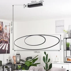 Suspension Harpeth LED Noir, 1 lumière