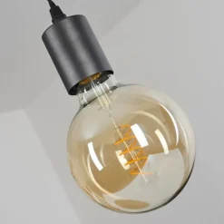 Suspension Hautahi Bois foncé, Noir, 1 lumière