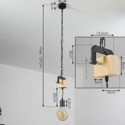 Suspension Hautahi Bois foncé, Noir, 1 lumière