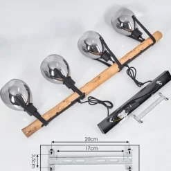 Suspension Hocker Écru, Noir, 4 lumières