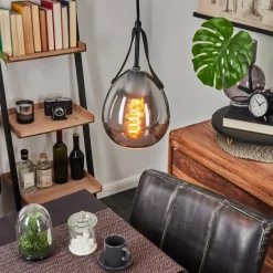 Suspension Hocker Noir, 1 lumière