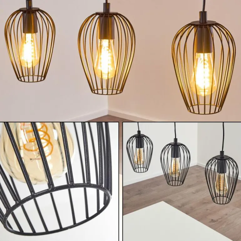 Suspension Hodges Noir, 3 lumières