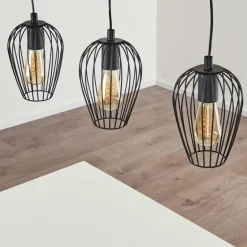 Suspension Hodges Noir, 3 lumières