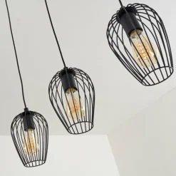 Suspension Hodges Noir, 3 lumières