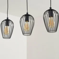 Suspension Hodges Noir, 3 lumières