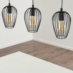 Suspension Hodges Noir, 3 lumières