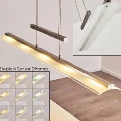 Suspension Hogana LED Acier inoxydable, 5 lumières