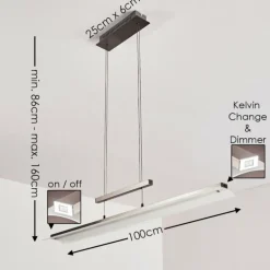 Suspension Hogana LED Acier inoxydable, 5 lumières