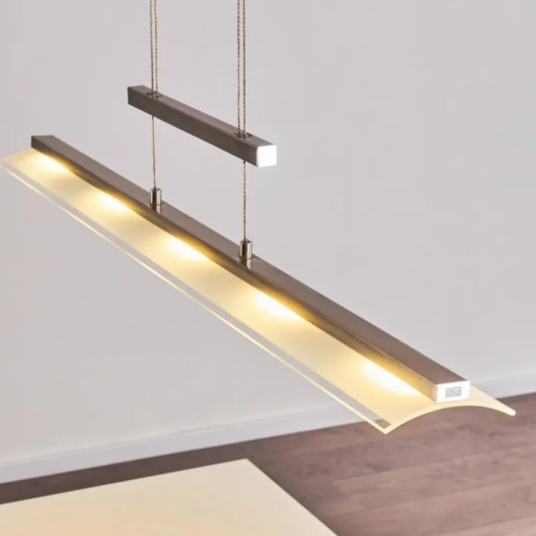 Suspension Hogana LED Acier inoxydable, 5 lumières