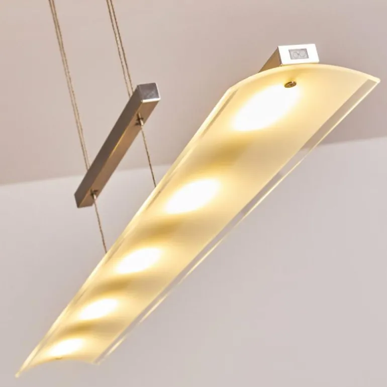 Suspension Hogana LED Acier inoxydable, 5 lumières