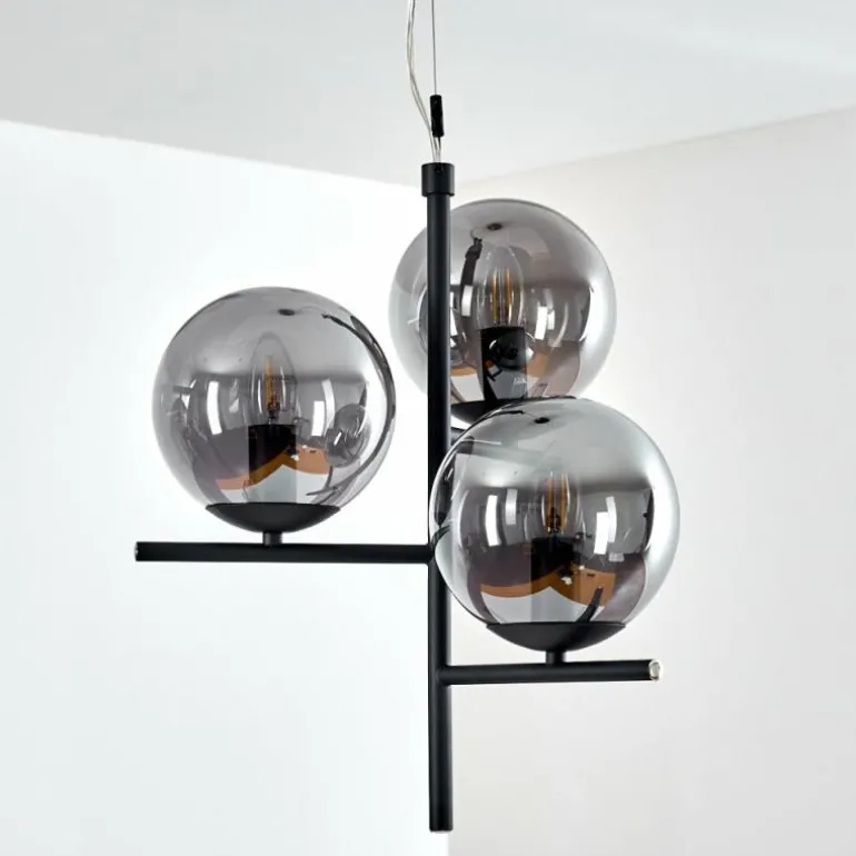 Suspension Hogatza Noir, 3 lumières