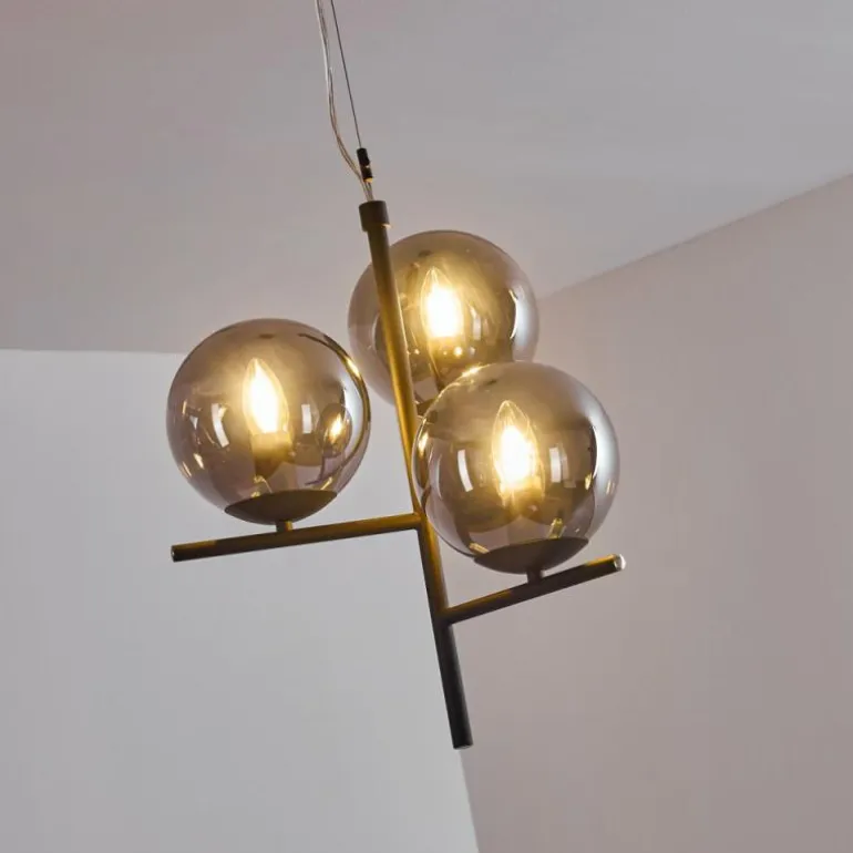 Suspension Hogatza Noir, 3 lumières