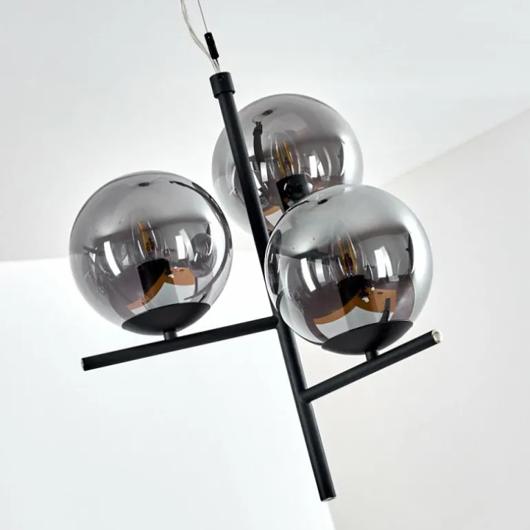 Suspension Hogatza Noir, 3 lumières