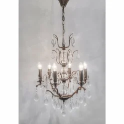 Suspension Holländer CRISTALLO Brun, Or, 6 lumières