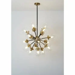 Suspension Holländer MOLTIPLICATORE Laiton, Noir, 18 lumières