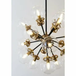 Suspension Holländer MOLTIPLICATORE Laiton, Noir, 18 lumières