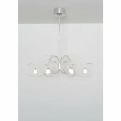 Suspension Holländer ROSASPINA OVAL Argenté, 6 lumières