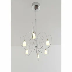 Suspension Holländer ROSASPINA OVAL Argenté, 6 lumières
