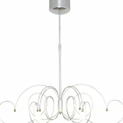 Suspension Holländer ROSASPINA OVAL Argenté, 6 lumières