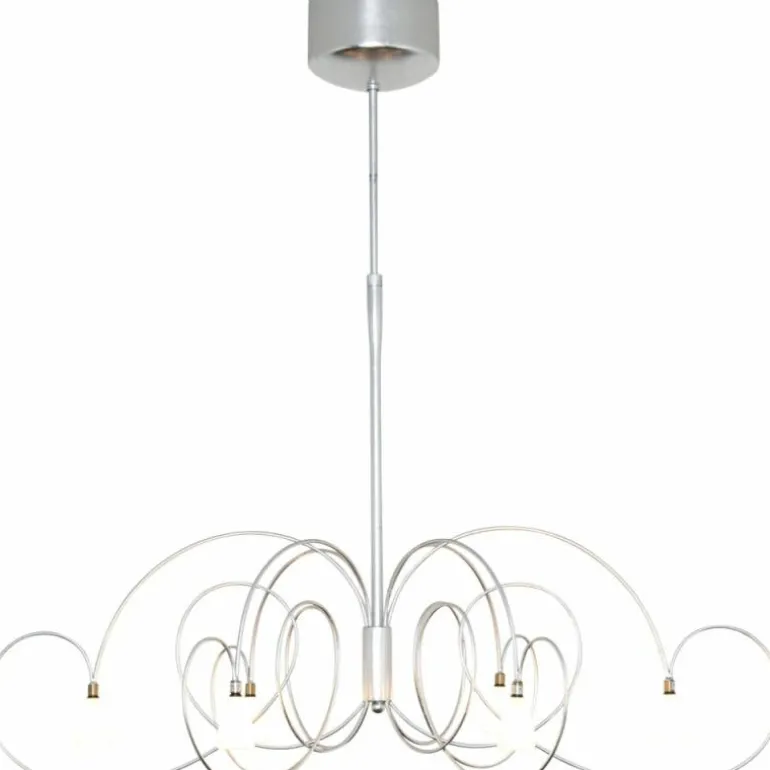 Suspension Holländer ROSASPINA OVAL Argenté, 6 lumières