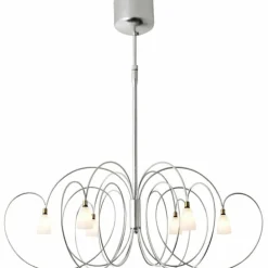 Suspension Holländer ROSASPINA Argenté, 6 lumières