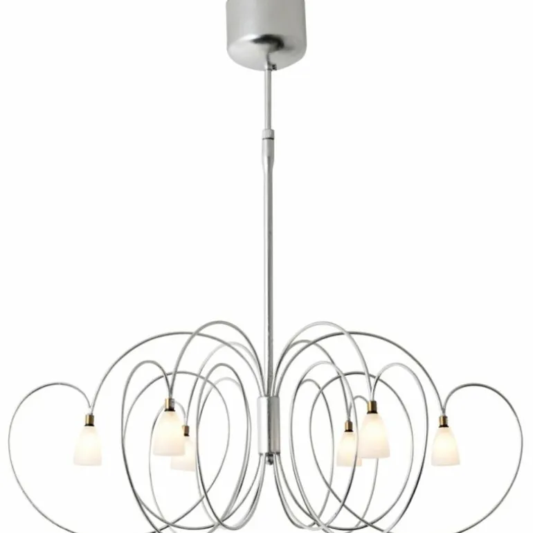 Suspension Holländer ROSASPINA Argenté, 6 lumières