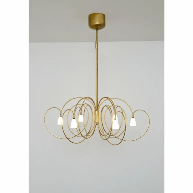 Suspension Holländer ROSASPINA Or, 6 lumières