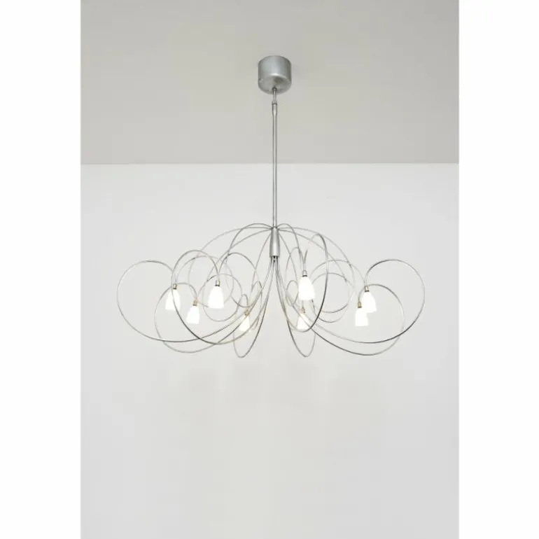 Suspension Holländer ROSASPINTA GROSS Argenté, 8 lumières