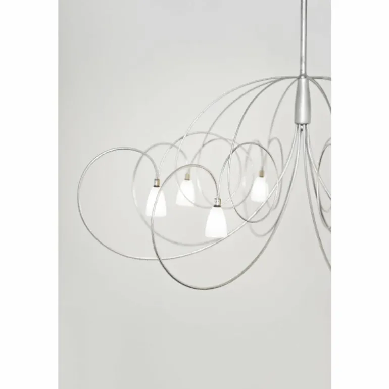 Suspension Holländer ROSASPINTA GROSS Argenté, 8 lumières