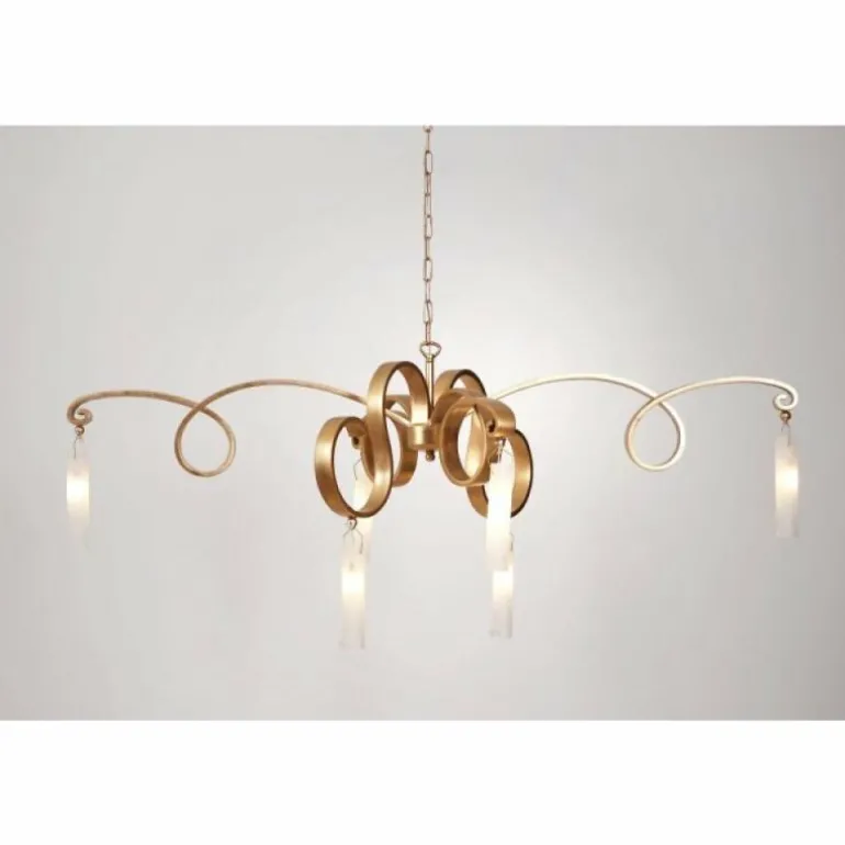 Suspension Holländer SERPENTINEN GOLD Or, 6 lumières