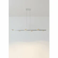 Suspension Holländer SIMULATORE LED Argenté, 6 lumières