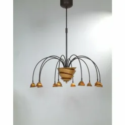 Suspension Holländer SNAIL Brun, Or, Noir, 12 lumières