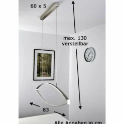 Suspension Honsel Lucy Chrome, Acier inoxydable, 6 lumières