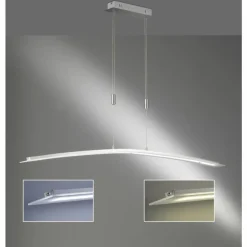 Suspension Honsel Metis LED Nickel mat, 1 lumière, Changeur de couleurs